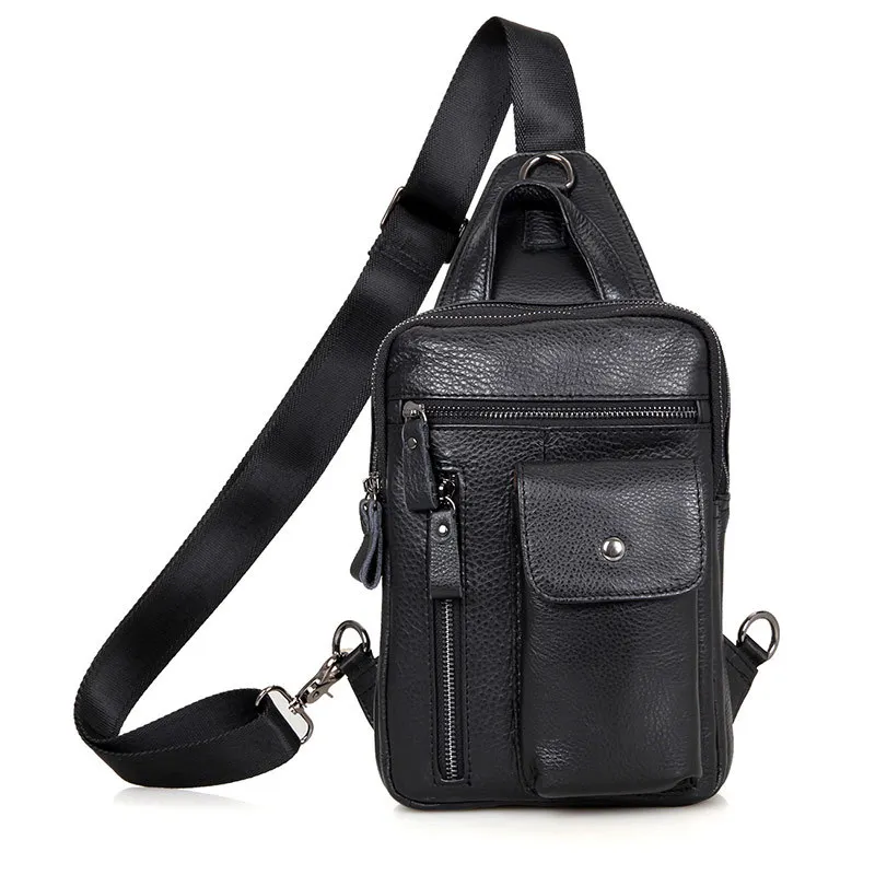 

LOVMAXI New Genuine leather men Messenger bag Causal vintage chest bags Black Lichee leather Shoulder bags Cross body handbags