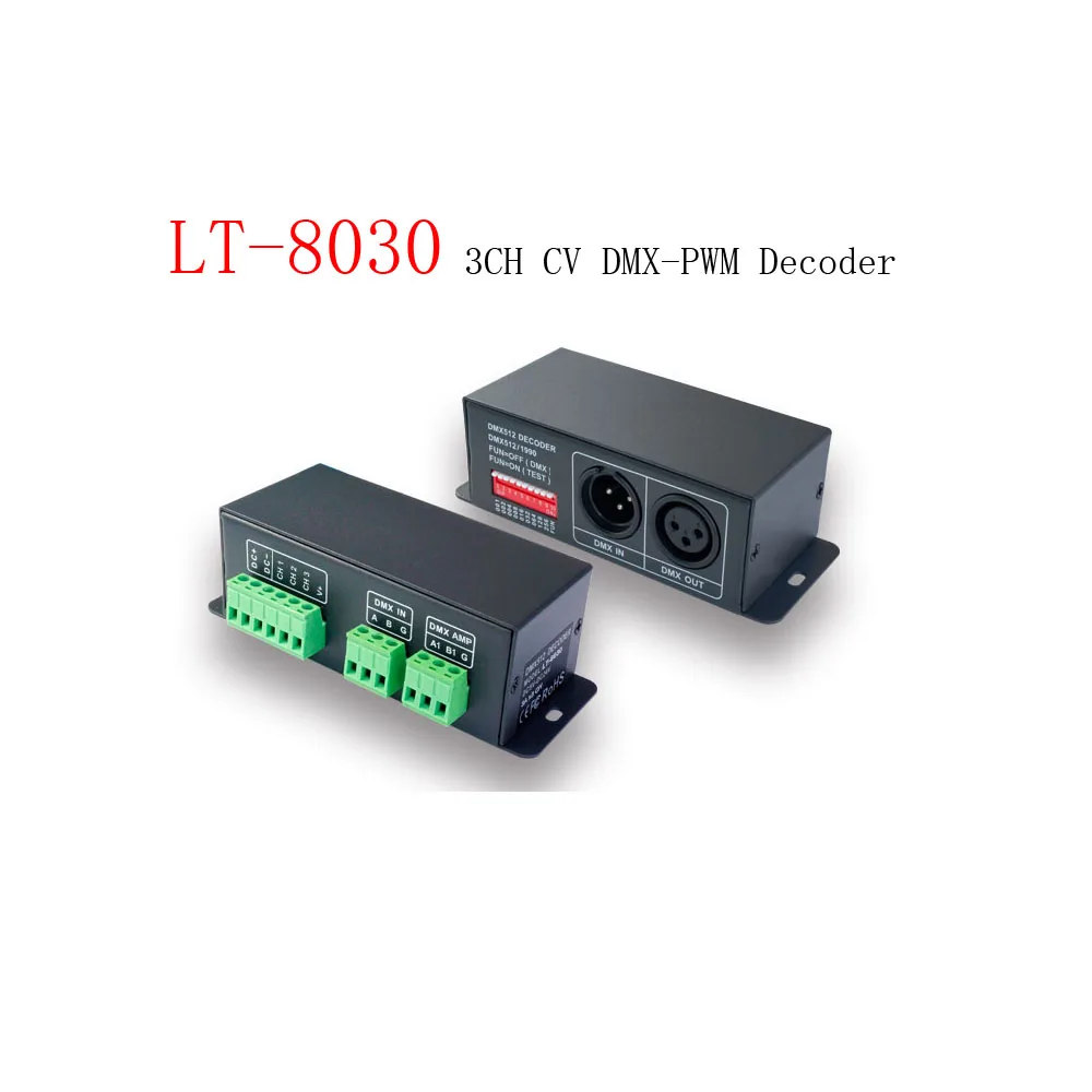 LTECH LT-8030 3CH CV DMX-PWM декодер 4Ax3CH 12A светодиодный контроллер входное напряжение 5-24ZV