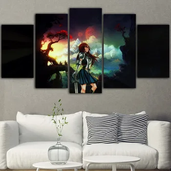 

5Pieces Canvas Painting Fairy Tail Tableau Peinture Sur Toile Poster Anime Cuadros Decoraci N Dormitorio Obrazy Drop Shipping