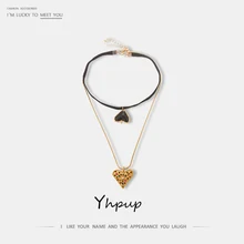 Yhpup, модный бренд, темперамент, сердце, геометрический, многослойное ожерелье, стразы, съемные ювелирные изделия для женщин, вечерние, подарок