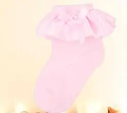 Брендовые нескользящие носки для девочек кружевные носки с оборками для маленьких принцесс для маленьких девочек, летние носки для детей 0-8 лет - Цвет: light pink Satin