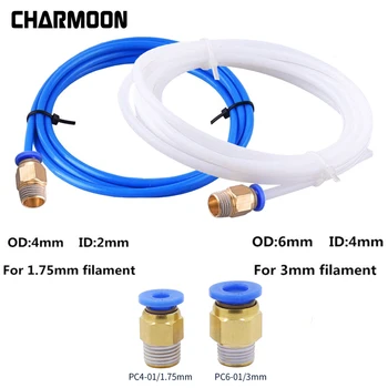 

1M PTFE Tube Teflon PiPe Connectors 3D Printers Parts J-head Hotend For V5 V6 1.75mm 3.0mm Filament Long Extrude For 3D Printers