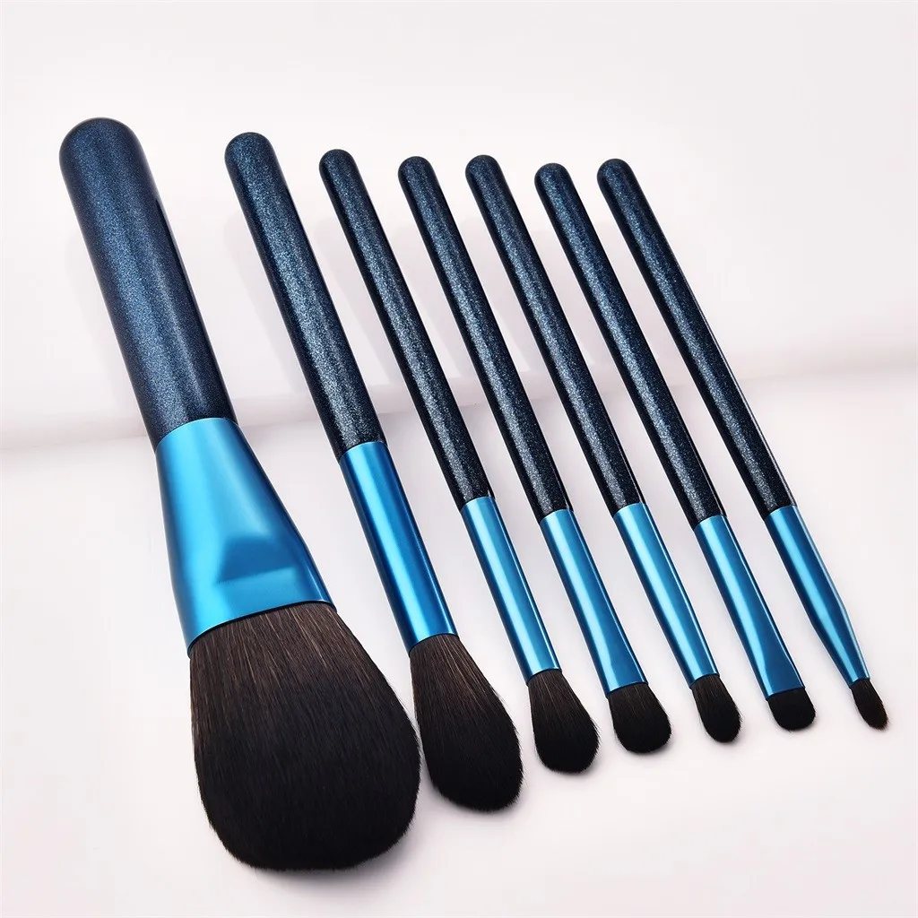 

TOP 7 Pcs Bluestone Foundation Eyeshadow Blush Brush cosmetic Makeup Brush Set professional make-up tool maquillaje