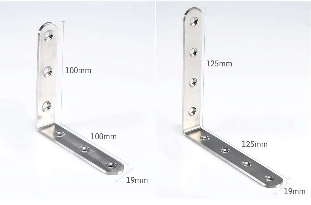 2 шт нержавеющая сталь кронштейны полки L форма утолщенные угловые кронштейны правая угловая скобка для мебельной фурнитуры