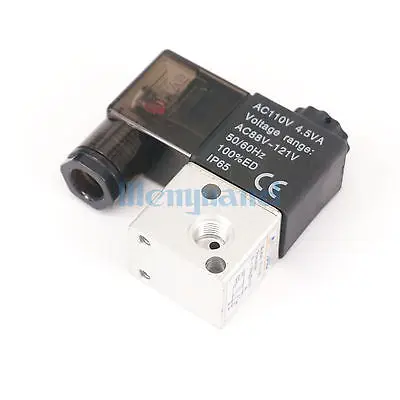 

AC110V 3V1-06 3 Port 2 Position 1/8" BSP Normally Closed Solenoid Air Valve Coil Led