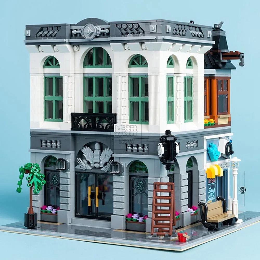 

City Series 2413Pcs Brick Bank Model Building Blocks Bricks Toy Compatible with LegoING Street DIY Educational Toy for Children