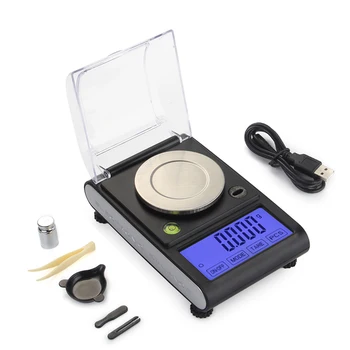 

Digital Milligram Scale 50g X 0.001g Precision Laboratory Balance Weight Reloading Lab Powder Gems Jewelry Scale Back-lit LCD