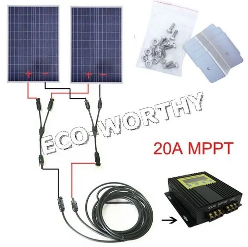 

AU EU USA Stock COMPLETE KIT: 240W 2x 120W PV Solar Panel for 12V 24V RV Boat Solar System Free Shipping