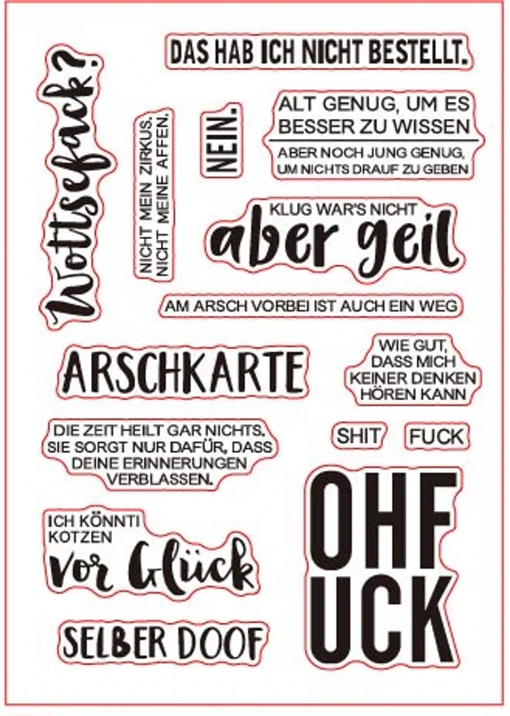 

German Common Words Transparent Clear Silicone Stamp for Seal DIY Scrapbooking Photo Album Decorative Clear Stamp Sheets