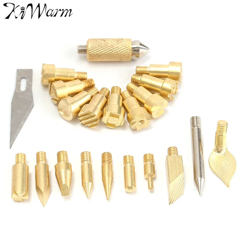 

KiWarm 22Pcs Replacement Wood Burning Pyrography Tips Set Hobby Craft Accessories Kit for Wood Leather DIY Drawings Carving