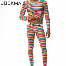 JOCKMAIL модный бренд новый Термальность комплект нижнего белья плавки + топы зимние теплые кальсоны рубашки и топы нижней костюм высокого