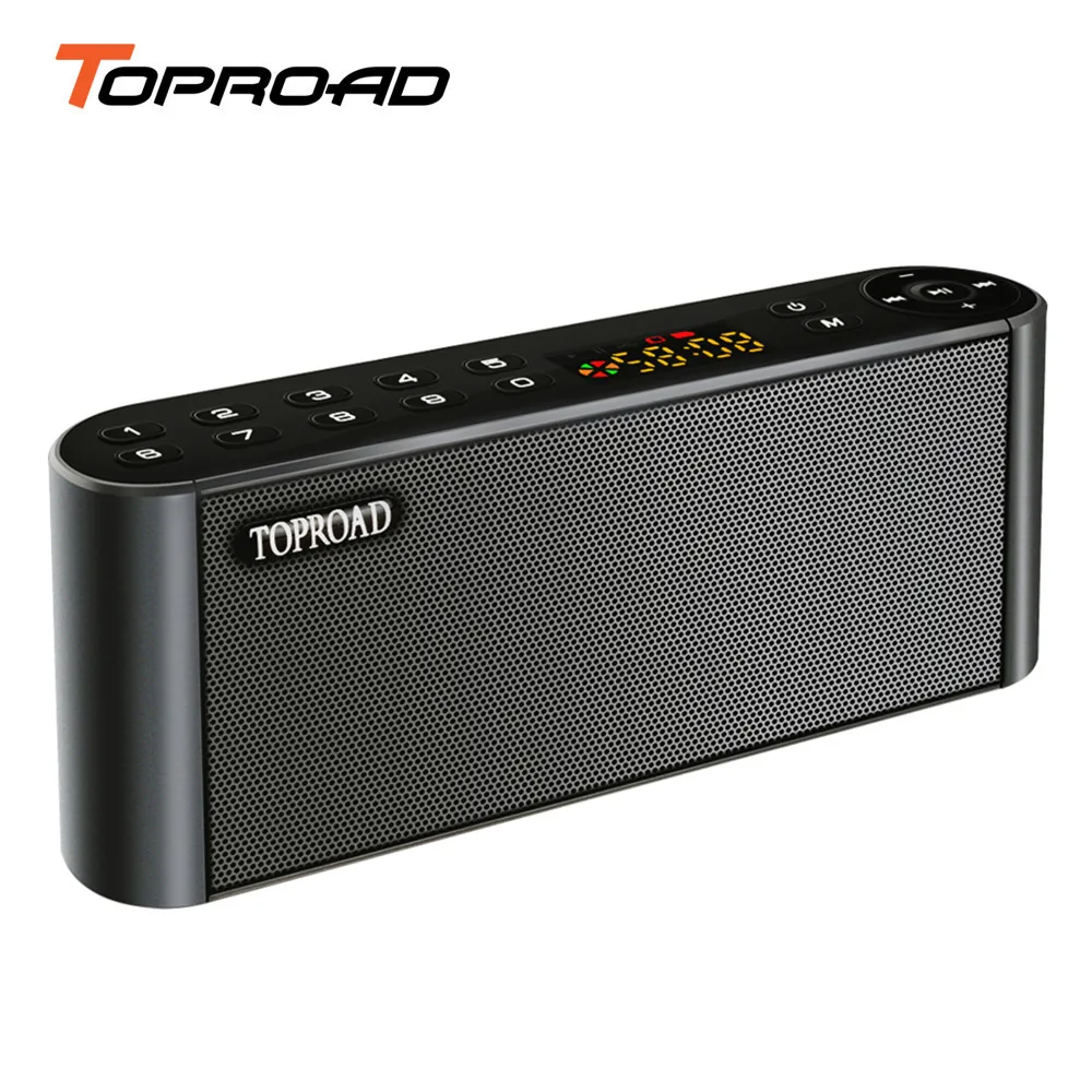 

TOPROAD Portable HIFI Bluetooth Speaker Soundbar Wireless Bass Loudspeaker with LCD Screen Support MIC TF FM Radio USB Speakers