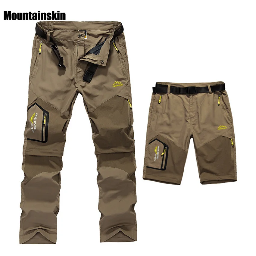 5XL de verano hombre rápido seco extraíble pantalones al aire libre de la marca ropa hombre transpirable pantalones cortos hombres senderismo Camping Trekking pantalones A009