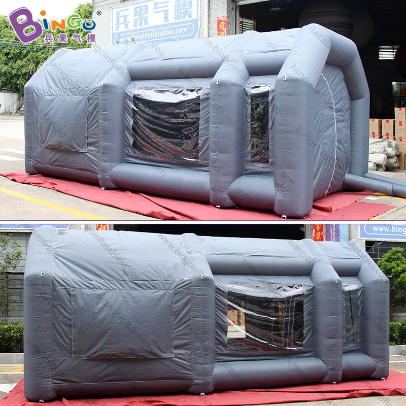  6*3*2.5mH inflatable spray paint booth gray color air blown paint tent -toy tent