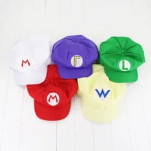 Super Mario Bros Caps Cotton hat Mario Luigi Cosplay Buckle Hats children Adult Hats Cap plush
