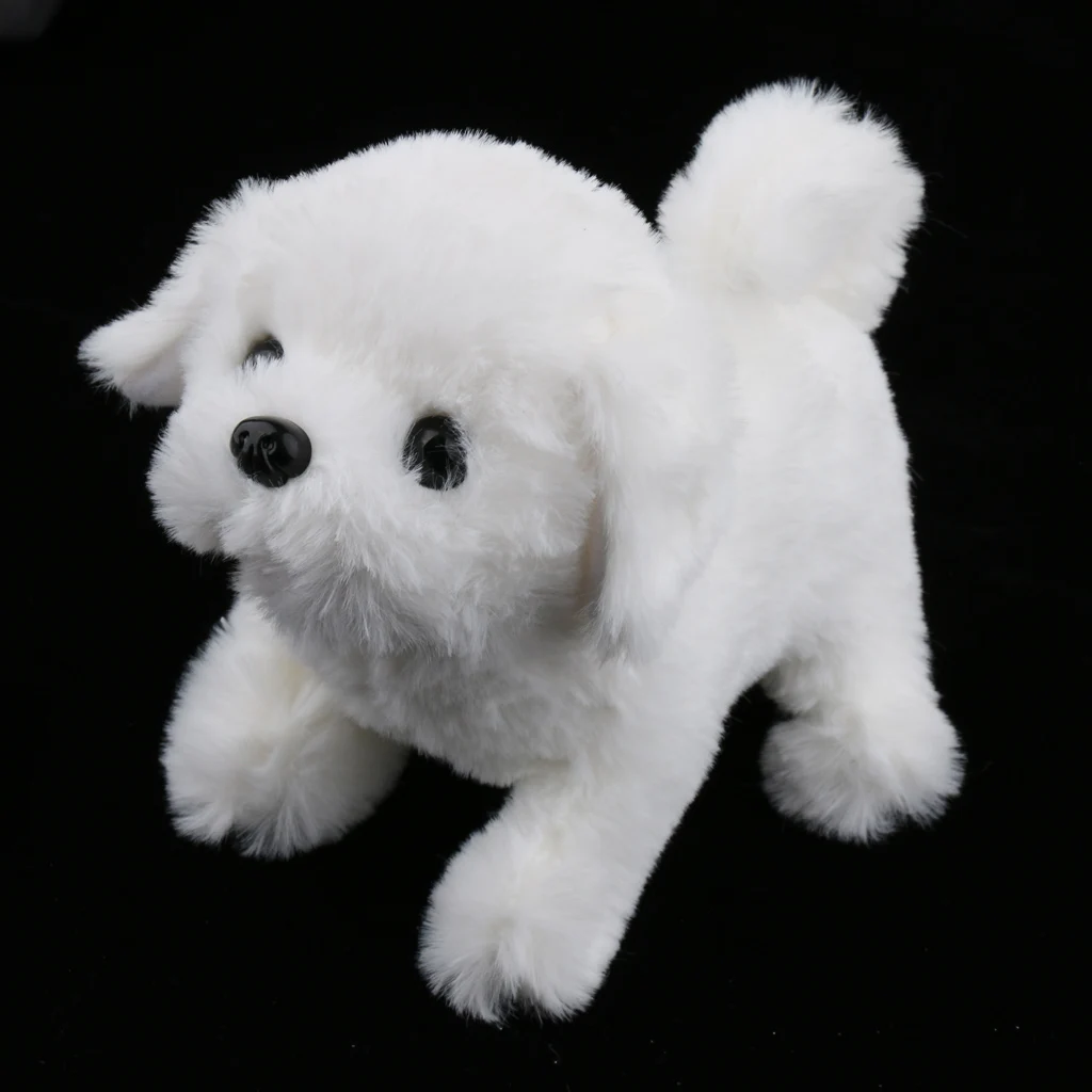Electronic Pet Dog Interactive Plush Fuzzy Puppy - Electric Walking & Baking Animal Robot Toy Fun Kids Game - Bichon Frise