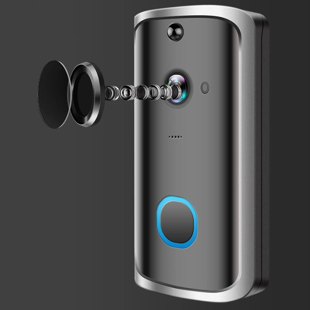 

Intelligent Video Door Phone Wireless WiFi Secure DoorBell Visual Recording Remote Home Monitoring Night Vision PIR 720P