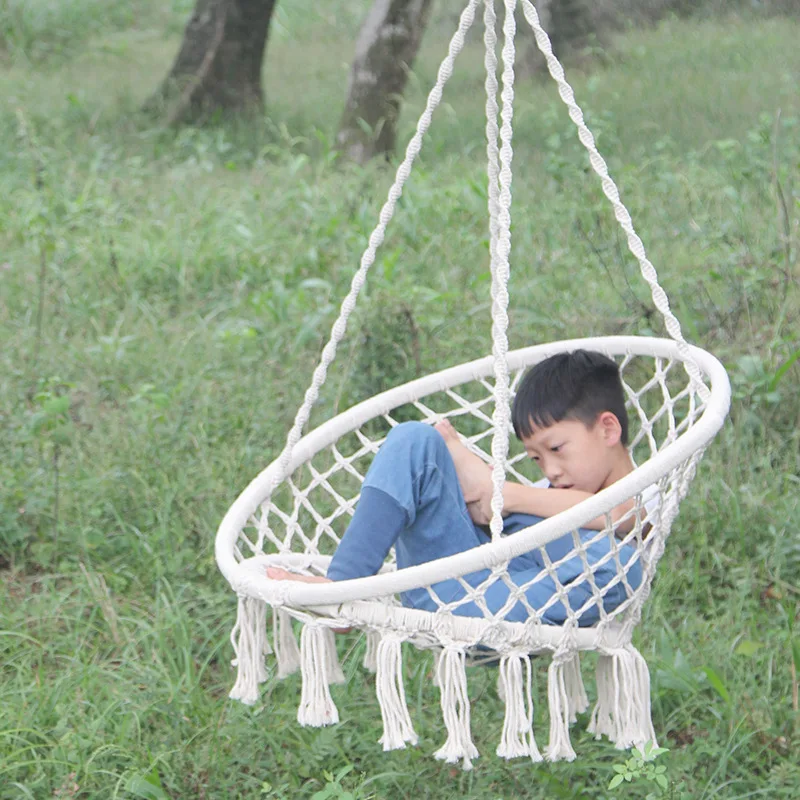 Портативный Модный Круглый гамак в скандинавском стиле для спальни, детей и взрослых, подвесной гамак на одно кресло