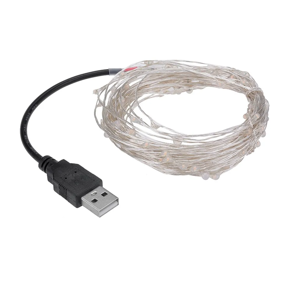 5V USB LED copper wire light computer charging treasure available light string of 5 meters 50