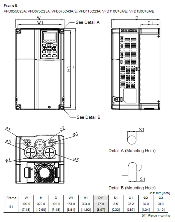 Инвертор Delta VFD VFD110C43A трехфазный 380 В 11kW 15HP 0 ~ 600 водяной насос Гц и машинный