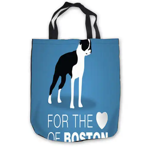Пользовательские холст Бостон терьер свитер (1) Tote Ручные Сумки хозяйственная сумка повседневные пляжные