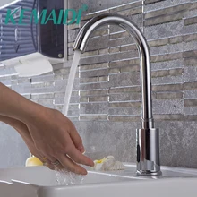 KEMAIDI Kitchen Faucets Bathroom Automatic Hands Touch Free Sensor Chrome Brass Sink Tap Deck Mounted Auto-Sensor Mixer
