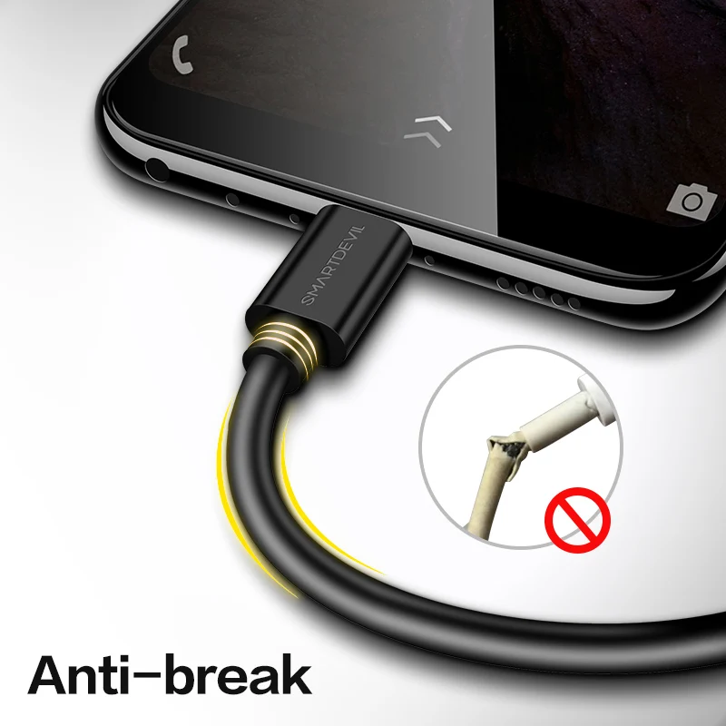 SmartDevil Cable Micro USB 3A de carga rápida Cable de datos para Samsung Xiaomi Tablet Android Teléfono Móvil Cable de carga del Cable del cargador