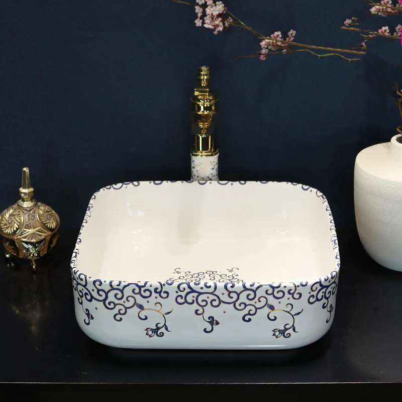 Europe style China Handmade Lavabo Washbasin Artistic Bathroom Sink round bowl sink   (1)