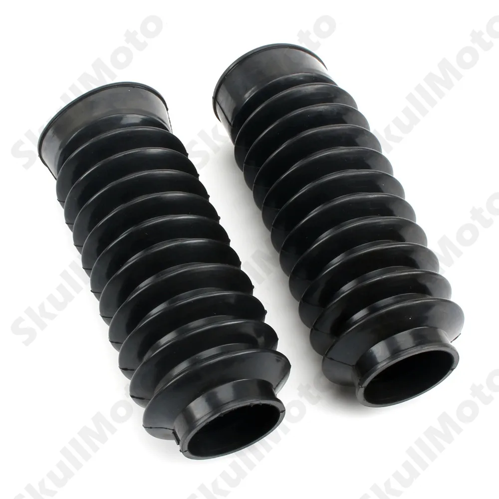 Black Motorcycle Long Front Rubber 49mm Gator Fork Tubes Boots For