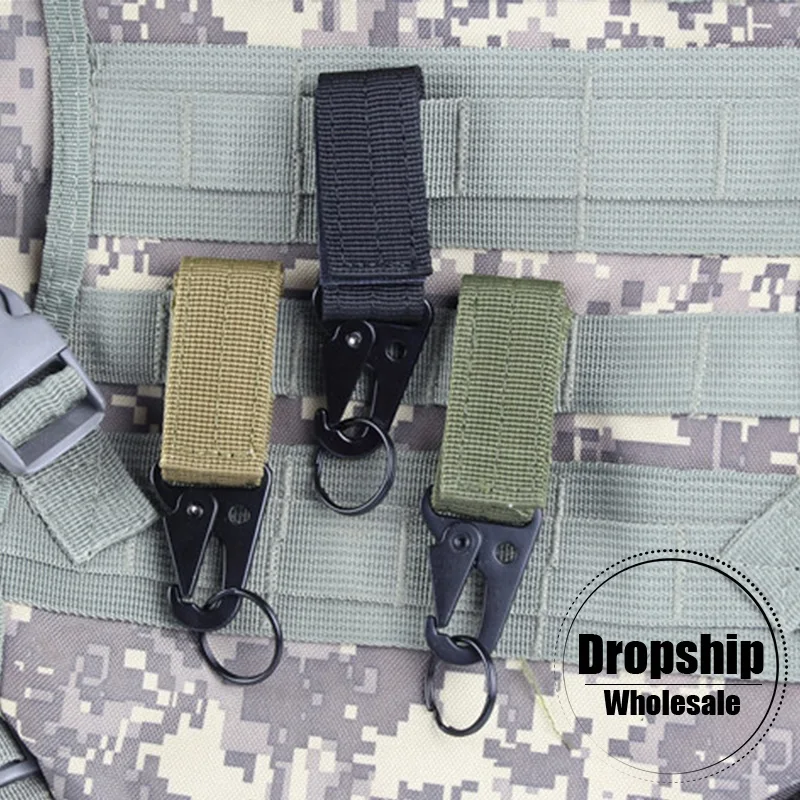 

2PCS EDC Molle Carabiner Keyring Outdoor Camping Survival Equipment Bag Backpack Hanger Bottle Hook Tactical Military Keychain