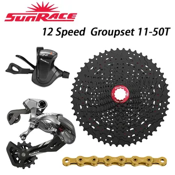 

Sunrace Velocity 12 4 Pcs Groupset Shifter Right 12 S + Back Devicer + Csmz90 Cassette K7 11 -50 T + Cn12s Chain 126 Links