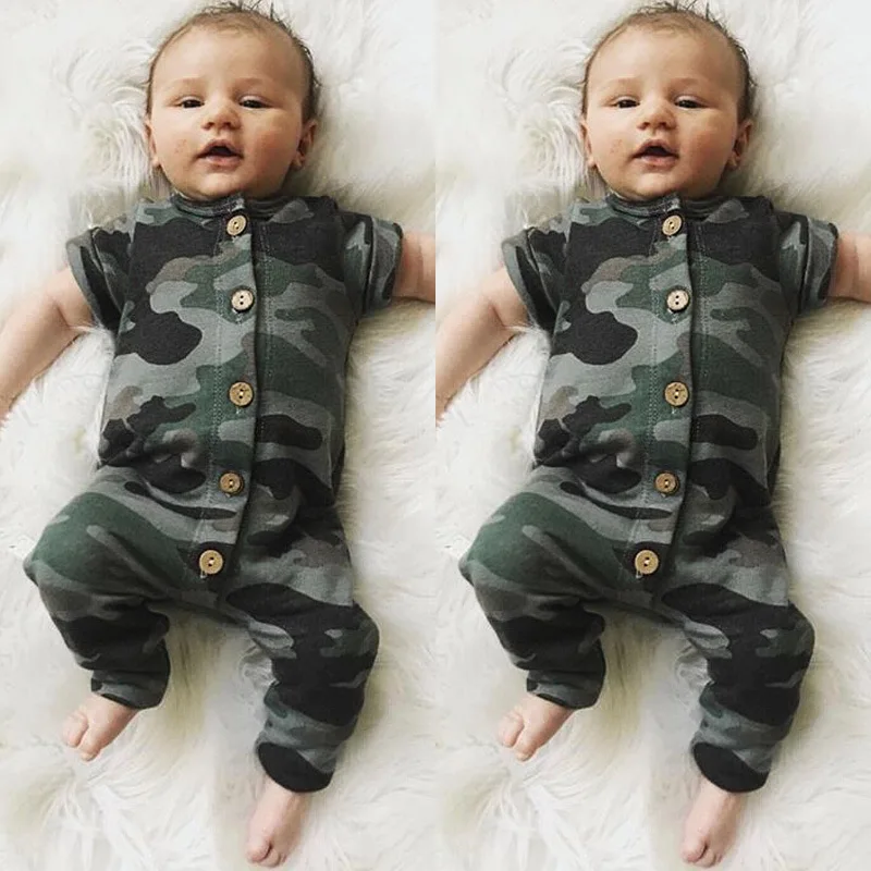 2019 الصيف طفل الفتيان الملابس جمبسوت من القطن قصيرة الأكمام بسيطة التمويه طباعة للطفل الصبي الجسم الدعاوى 0-24 M الاطفال السروال القصير 2019 الصيف طفل الفتيان الملابس جمبسوت من القطن قصيرة الأكمام بسيطة التمويه طباعة للطفل الصبي الجسم الدعاوى 0-24 M الاطفال السروال القصير