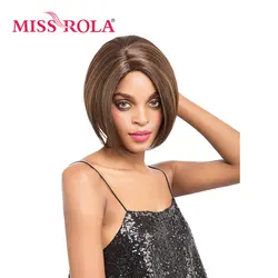Мисс Рола короткие прямые Для женщин Стиль полный голова 2-9 дюймов Синтетические парики 4 # канекалон термостойкие волос парики 96 г
