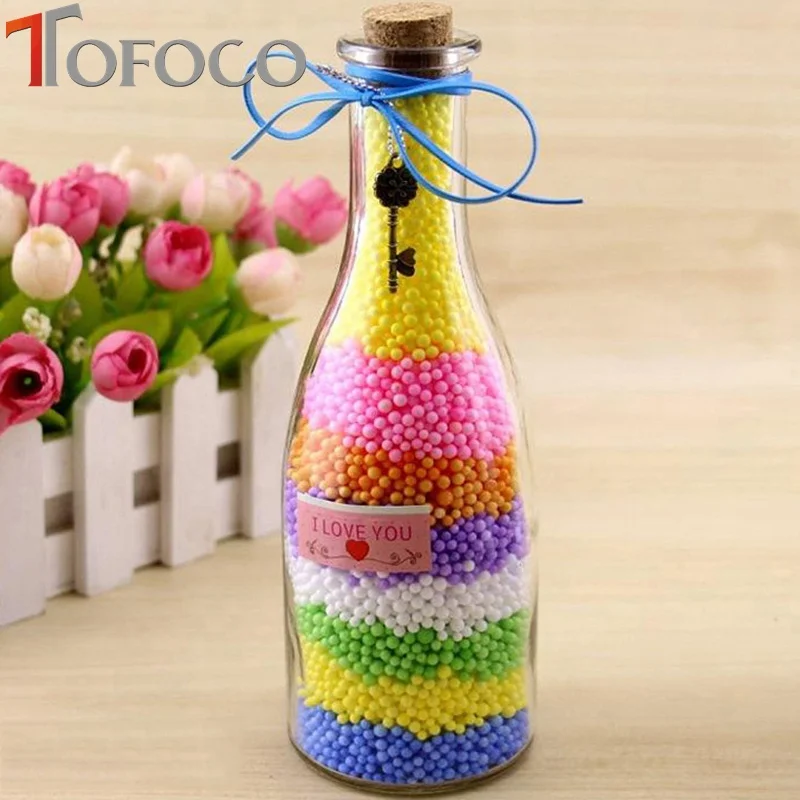 TOFOCO 500ml/Bottle DIY Snow Mud Particles Accessories Slime Balls Small Tiny Foam Beads For Floam Filler For DIY Supplies 2-4mm