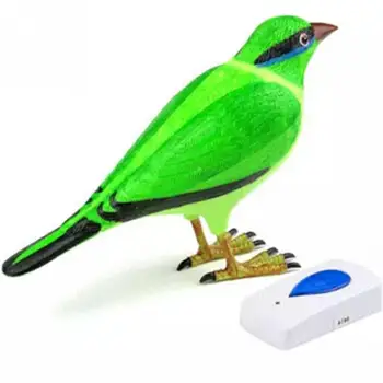 

New Unique Design Wireless Digital Jingle Bell Clear Simulation Bird Sound Home Green Remote Control Chime Doorbell