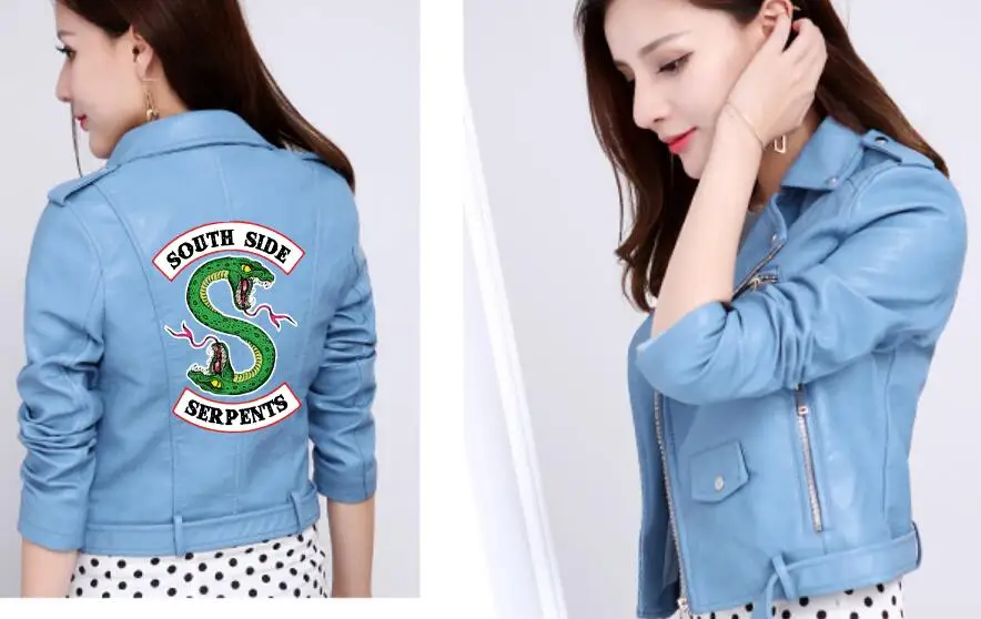 low cost  BF 2019 Riverdale Women PU Leather Jacket Fashion Motorcycle Jacket Short Southside Serpents Artifi