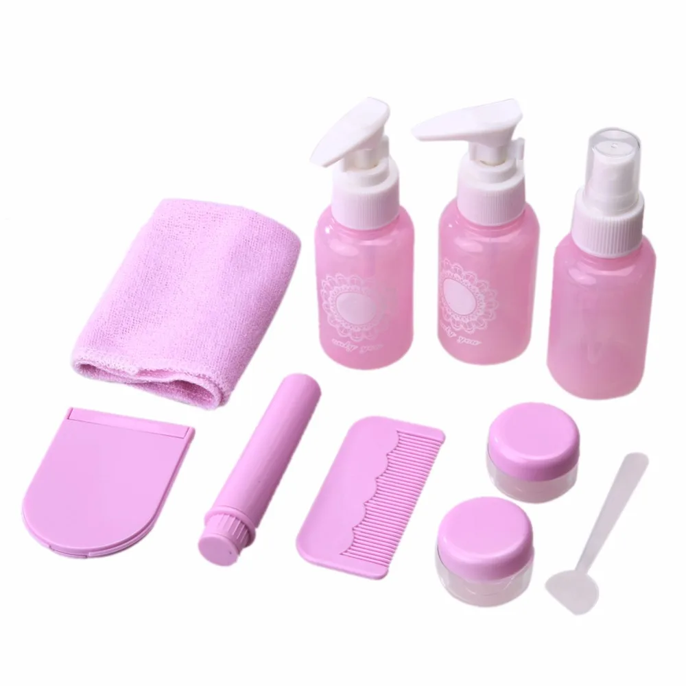 

10pcs/set Makeup Spray Bottles Organizer Portable Perfume Shampoo Cream Lotion Container Travel Cosmetic Refillable Bottle Set