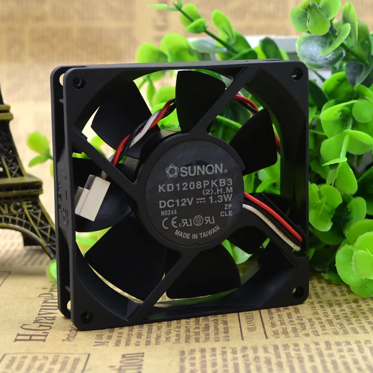 Оригинальный бесшумный вентилятор шасси для SUNON KD1208PKB3 8020 8 см 12 в 1 3