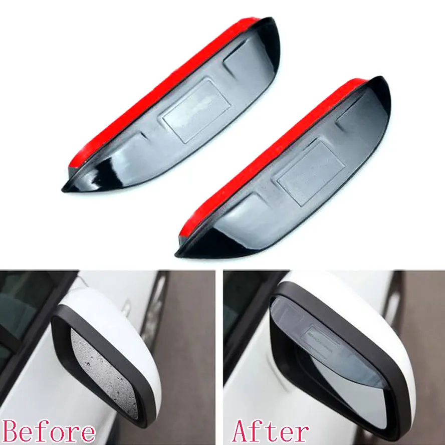 2pcs Car Rearview Mirror Rain Water Eyebrow Cover Guard Trim Side