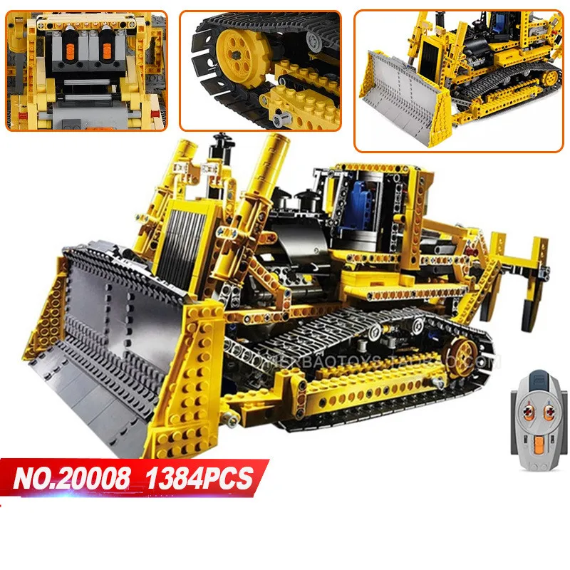 

20008 technic series 1384pcs the Legoing 42030 bulldozer Model Building blocks Bricks Compatible 8275 boys brithday gifts