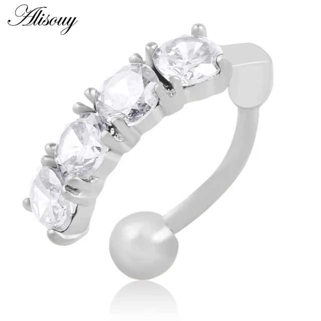 Belly button ring Upside down body piercing Zircon belly bar Retail