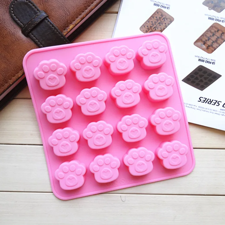 

16 even footprints 2014 new long-term supply silicone cake mold chocolate mould color random