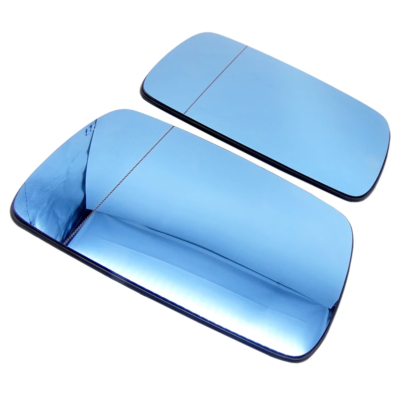 1 pair Car Side Rearview Mirror Glass Blue Lens With Heated for BMW E46