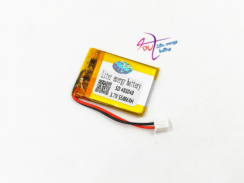 

JST XH 2.54mm 403040 3.7V 550MAH Lithium Polymer LiPo Rechargeable Battery For Mp3 headphone PAD DVD bluetooth camera