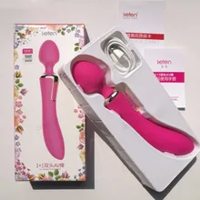 Leten original double head of vibrator magic wand waterproof medical silicone massager USB Charging G-Spot sex toys for women