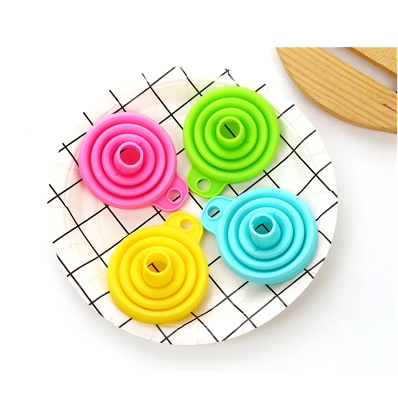 Foldable Food Grade Silicone Funnels Telescopic silicone funnel Kichen Accessories Household Liquid Dispensing Kitchen Tools|Вытяжки| |