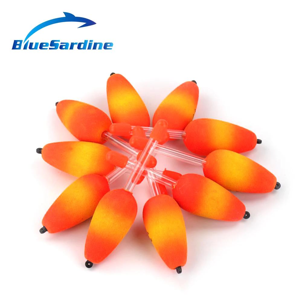 BlueSardine 10 pièces rouge EVA flottant pêche flotteur mousse Bobbers dérive pêche attirail 10 CM 3.5G 10G (lot de 10)