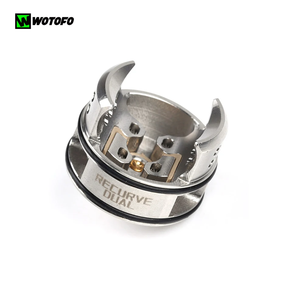 Newest Original Wotofo Recurve Dual RDA Tank with 10pcs cotton and 0.18ohm A1 Mesh E Cigarette Vaporizer Atomizer for 810 510 (1)