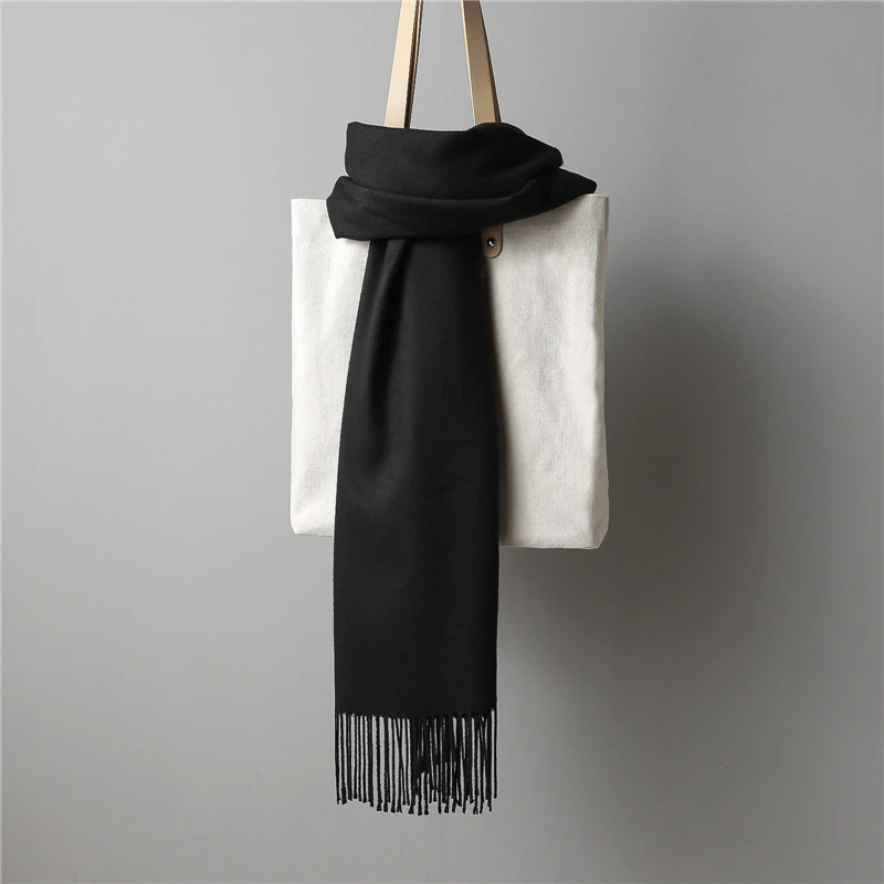 Осенне-зимняя обувь Простой модный декоративный шарф для женщин кисточкой шаль имитация кашемировые ткани glamorous текстуры высокого класса