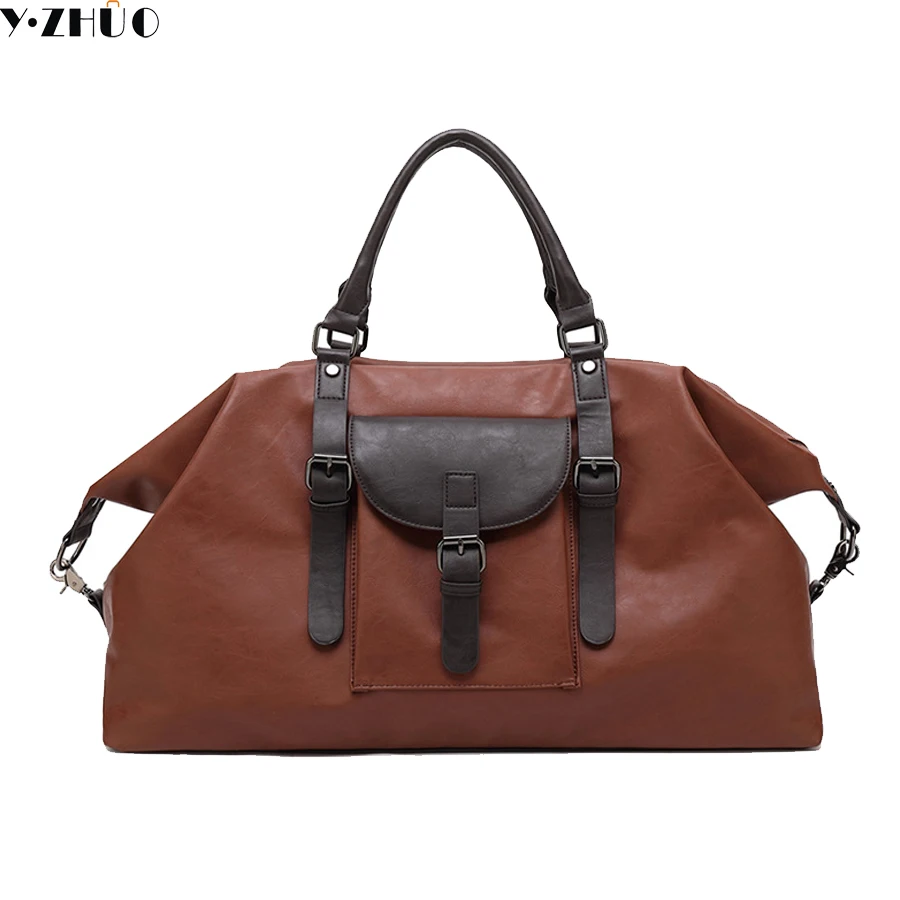 

Y ZHUO leather big travel bag man luxury brand handbags tote duffle bag fashion crossbody shoulder bags for male hot sale